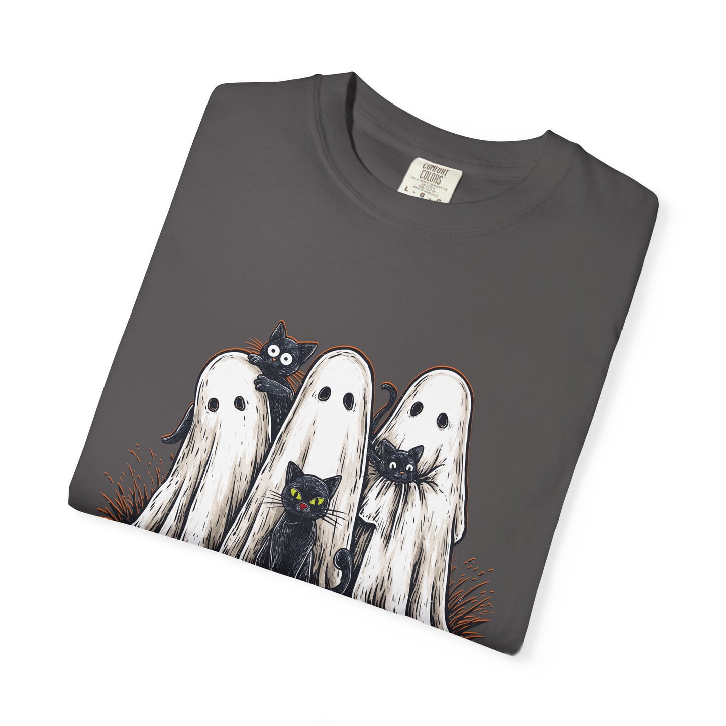 Cute Ghostly Friends T-Shirt - Vintage Style Graphic Halloween Tee