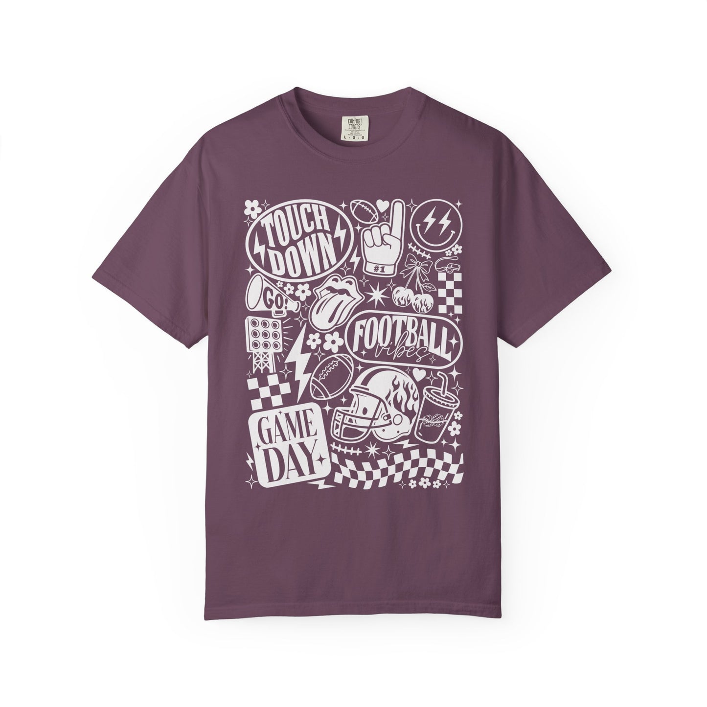Football Season Tee Touchdown Unique Graphic Garment-Dyed 100% cotton T-Shirt