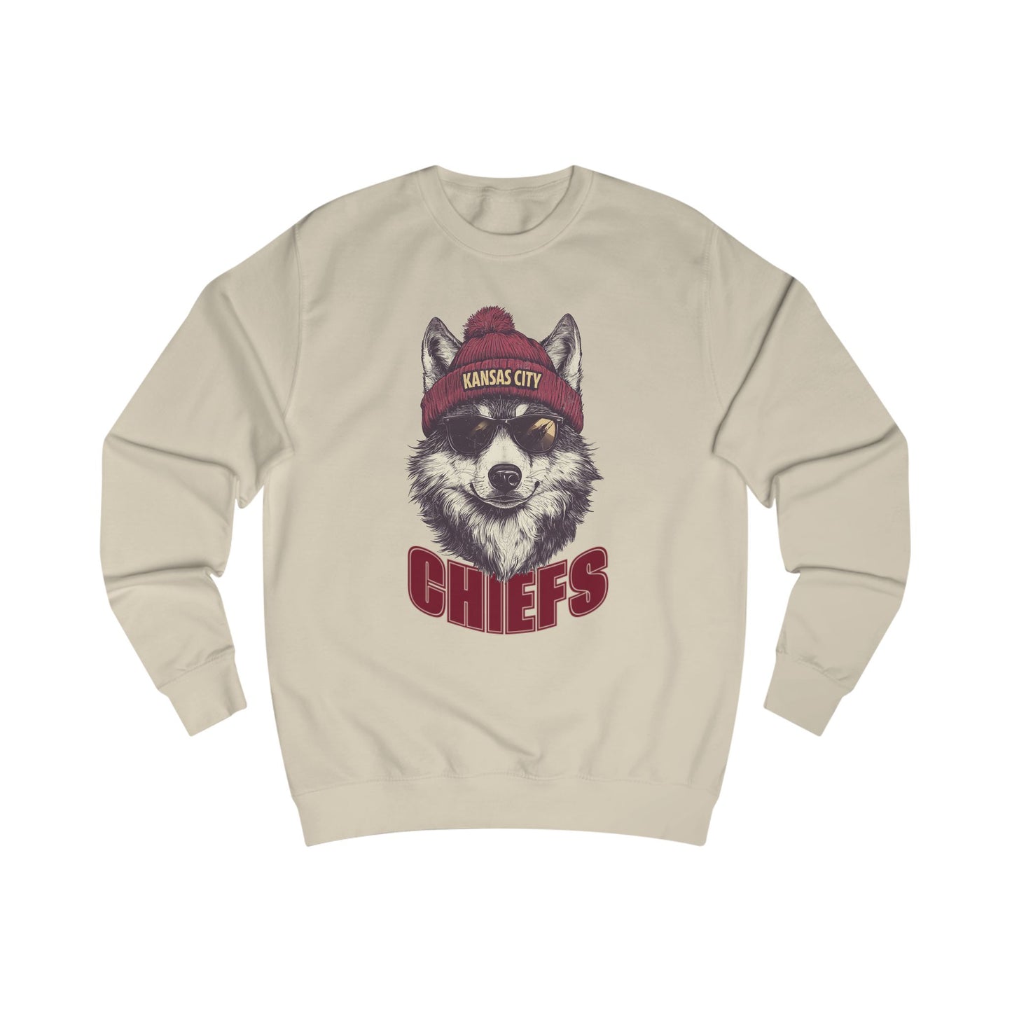 Kansas City Chiefs Wolf Spirit Animal Mascot Unisex Sweatshirt - Cozy Football Graphic Sweatshirt for Animal Lovers, Gift for Spirit Animal Lovers, Football Season Apparel, Casual Wear, Unique Gift