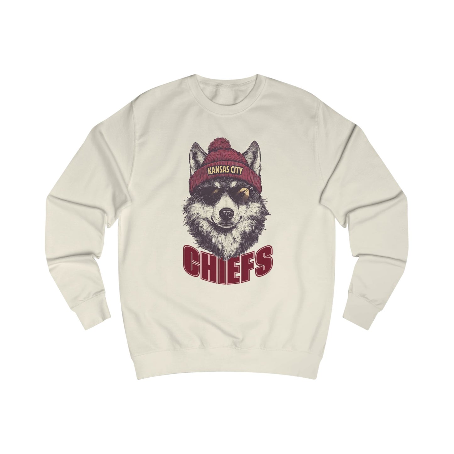 Kansas City Chiefs Wolf Spirit Animal Mascot Unisex Sweatshirt - Cozy Football Graphic Sweatshirt for Animal Lovers, Gift for Spirit Animal Lovers, Football Season Apparel, Casual Wear, Unique Gift