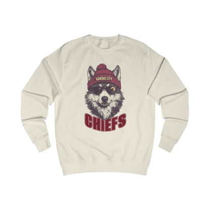 Kansas City Chiefs Wolf Spirit Animal Mascot Unisex Sweatshirt - Cozy Football Graphic Sweatshirt for Animal Lovers, Gift for Spirit Animal Lovers, Football Season Apparel, Casual Wear, Unique Gift