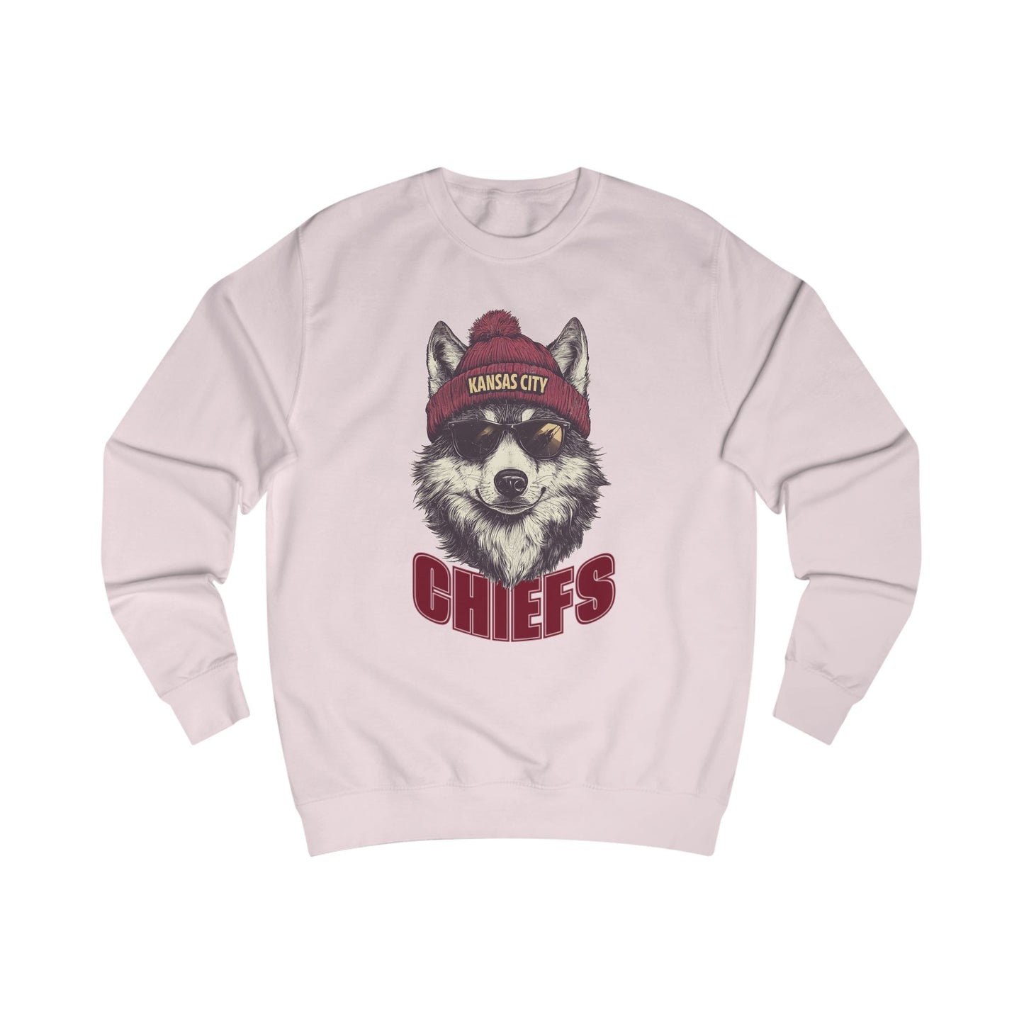 Kansas City Chiefs Wolf Spirit Animal Mascot Unisex Sweatshirt - Cozy Football Graphic Sweatshirt for Animal Lovers, Gift for Spirit Animal Lovers, Football Season Apparel, Casual Wear, Unique Gift