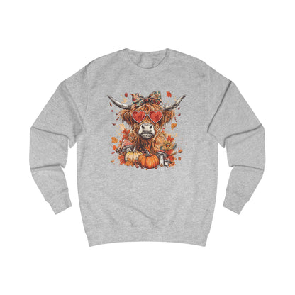 Autumn Vibes Highland Cow Unisex Sweatshirt, Cozy Fall Sweater, Harvest Fashion, Unique Gift, Halloween Apparel, Pumpkin Sweatshirt