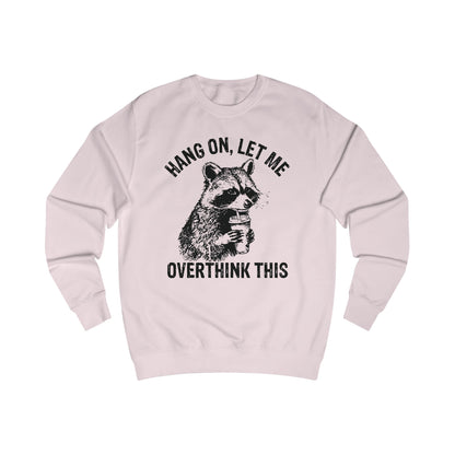Funny Overthinking Raccoon Sweatshirt, Unisex Gift, Cozy Layer, Perfect for Friends, Overthinkers, Birthday, Casual Outing