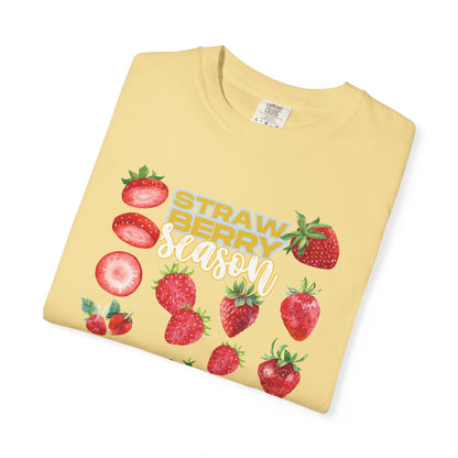 Strawberry Season T-Shirt, Summer Tee, Fruit Lover Gift, Unisex Casual Wear, Fun Graphic Shirt, Cute Outfit Idea