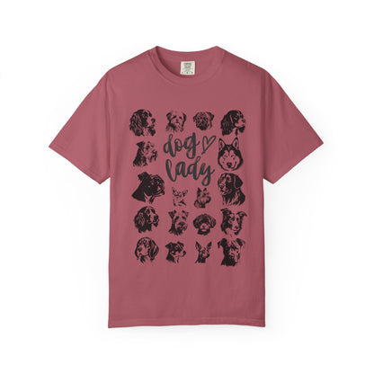 Dog Mom dog lady featuring different dog breeds vintage t-shirt