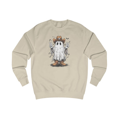 Ghostly Peace Cowboy Unisex Sweatshirt, Halloween Attire, Cozy Fall Fashion