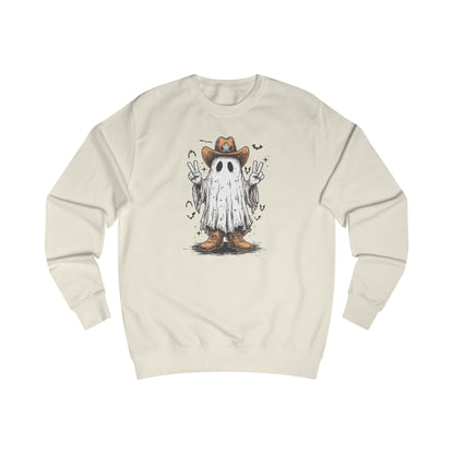 Ghostly Peace Cowboy Unisex Sweatshirt, Halloween Attire, Cozy Fall Fashion