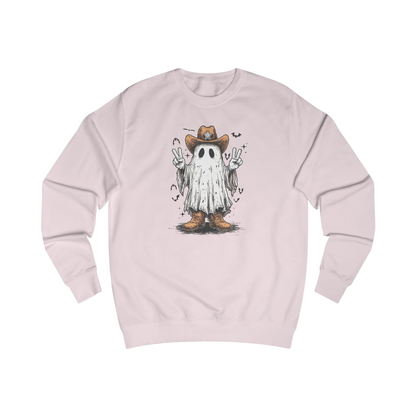 Ghostly Peace Cowboy Unisex Sweatshirt, Halloween Attire, Cozy Fall Fashion