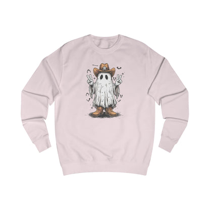 Ghostly Peace Cowboy Unisex Sweatshirt, Halloween Attire, Cozy Fall Fashion