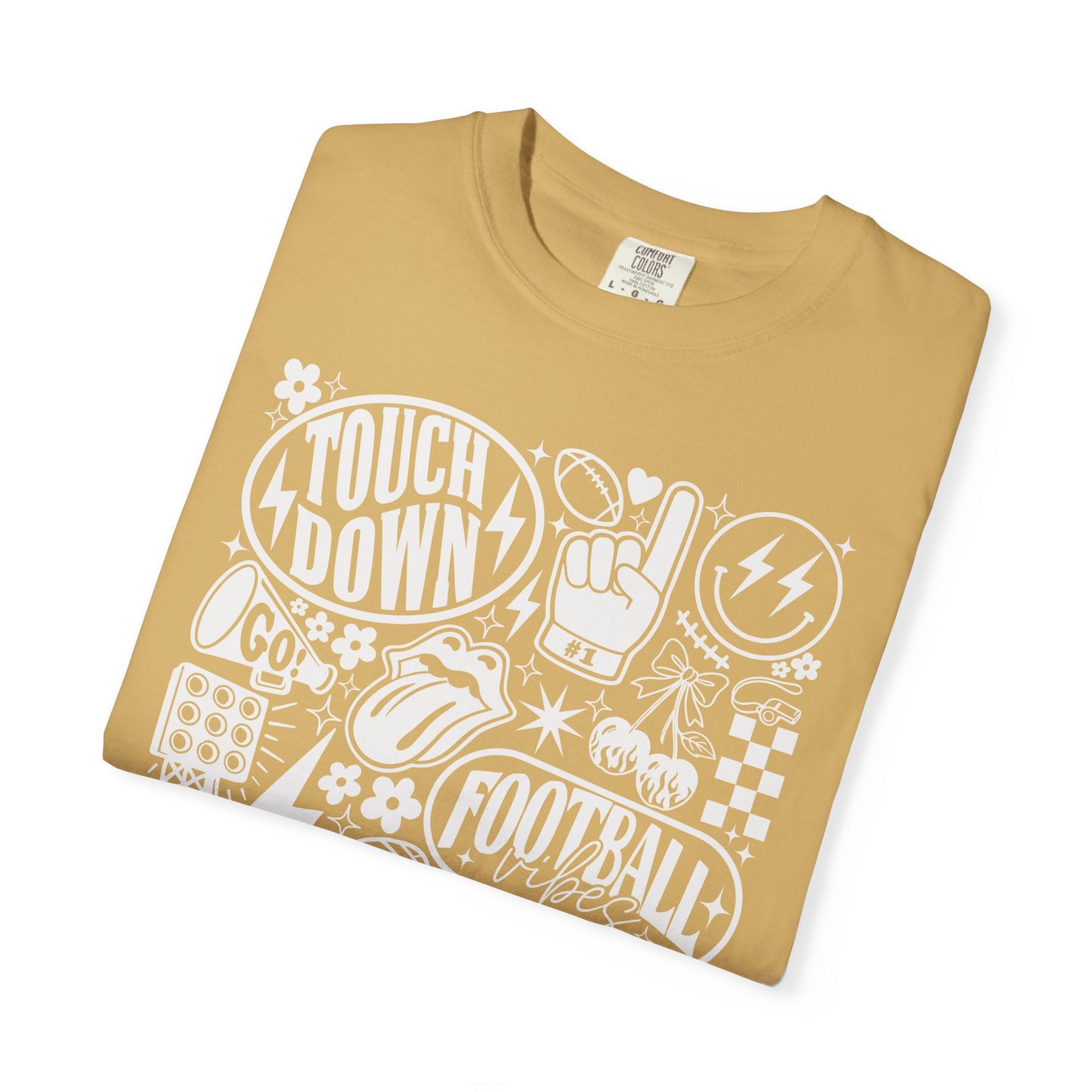 Football Season Tee Touchdown Unique Graphic Garment-Dyed 100% cotton T-Shirt
