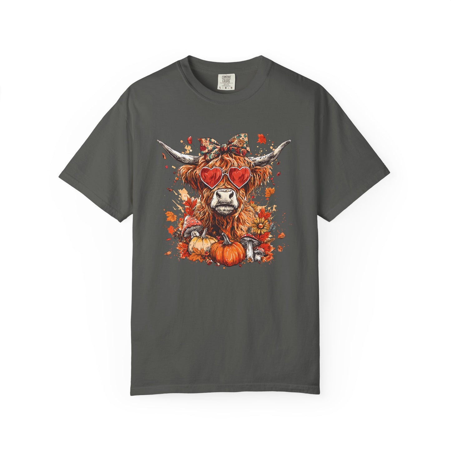 Autumn Highland Cow T-Shirt, Cute Fall Shirt, Unisex Graphic Tee, Harvest Gift, Cozy Sweatshirt Alternative