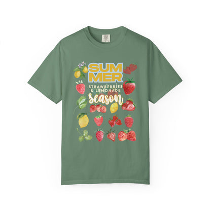 Strawberry Lemonade Shirt, Summer Fruit T-Shirt | Unisex Garment-Dyed Tee,  Summer Vibes, Gift for Foodies, Casual Wear