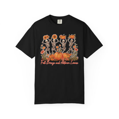 Fall Vibes Skeleton Pumpkin Comfort Colors Garment-dyed 100% cotton T-Shirt
