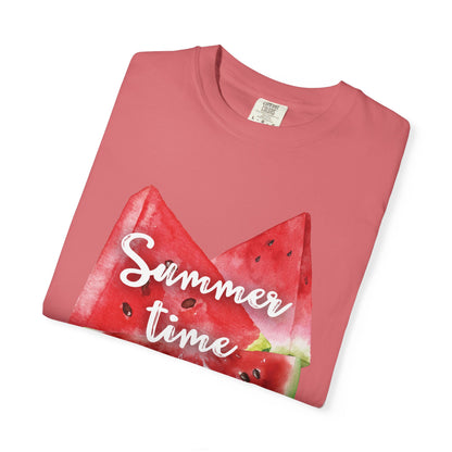 Summer Time Watermelon T-Shirt, Vacation Wear, Unisex Casual Tee, Beach Day Outfit, Gifts for Summer Lovers