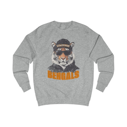 Cincinnati Bengals Spirit Animal Mascot Tiger Graphic Unisex Sweatshirt - Perfect for Game Days, Sports Enthusiasts, Fall Fashion, Tailgating, Cozy Comfort