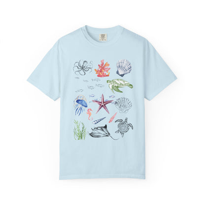 Ocean Life T-Shirt, Beach Theme Shirt, Casual Sea Creature Top, Unisex Summer Tee, Eco-Friendly Gift Idea