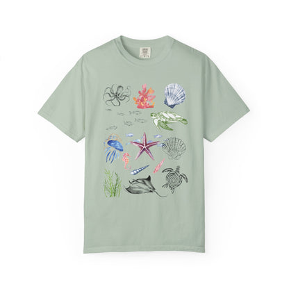 Ocean Life T-Shirt, Beach Theme Shirt, Casual Sea Creature Top, Unisex Summer Tee, Eco-Friendly Gift Idea