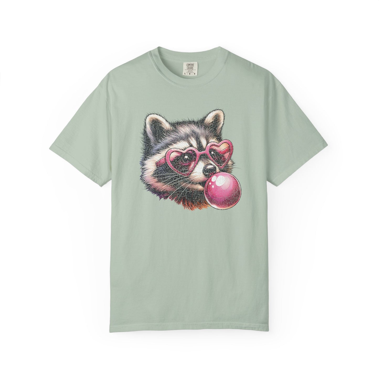 Cute Bubblegum Raccoon with Heart Sunglasses T-shirt