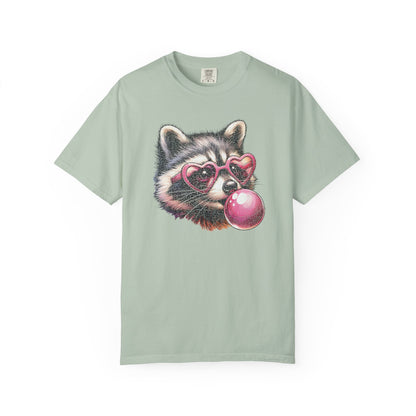 Cute Bubblegum Raccoon with Heart Sunglasses T-shirt