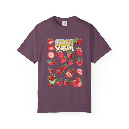 Strawberry Season T-Shirt, Summer Tee, Fruit Lover Gift, Unisex Casual Wear, Fun Graphic Shirt, Cute Outfit Idea
