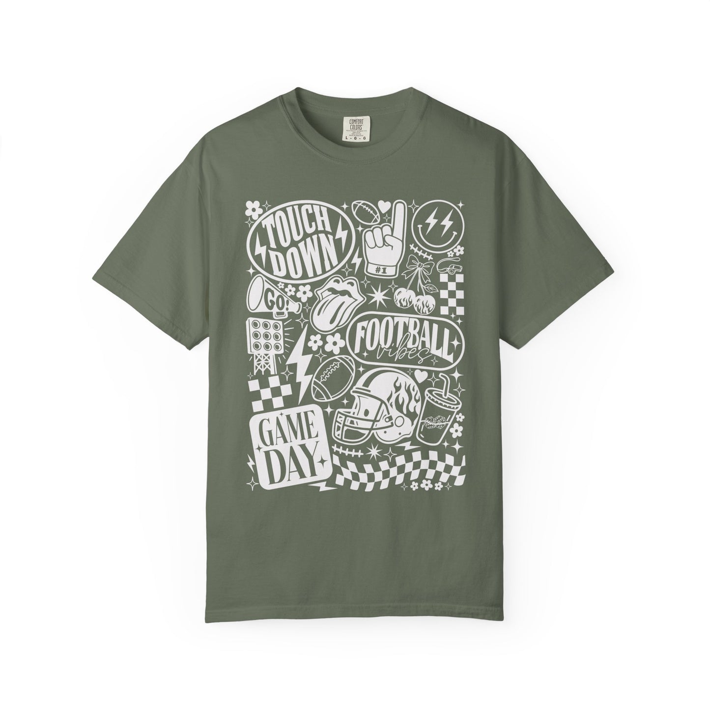 Football Season Tee Touchdown Unique Graphic Garment-Dyed 100% cotton T-Shirt