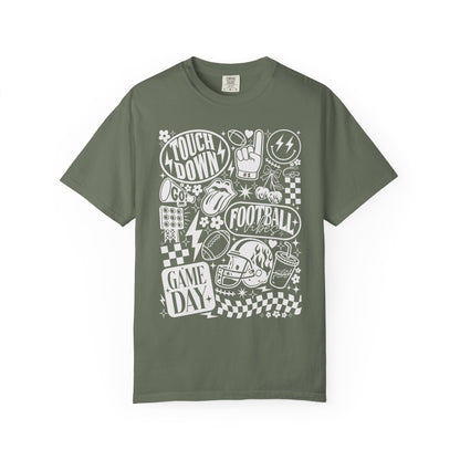 Football Season Tee Touchdown Unique Graphic Garment-Dyed 100% cotton T-Shirt