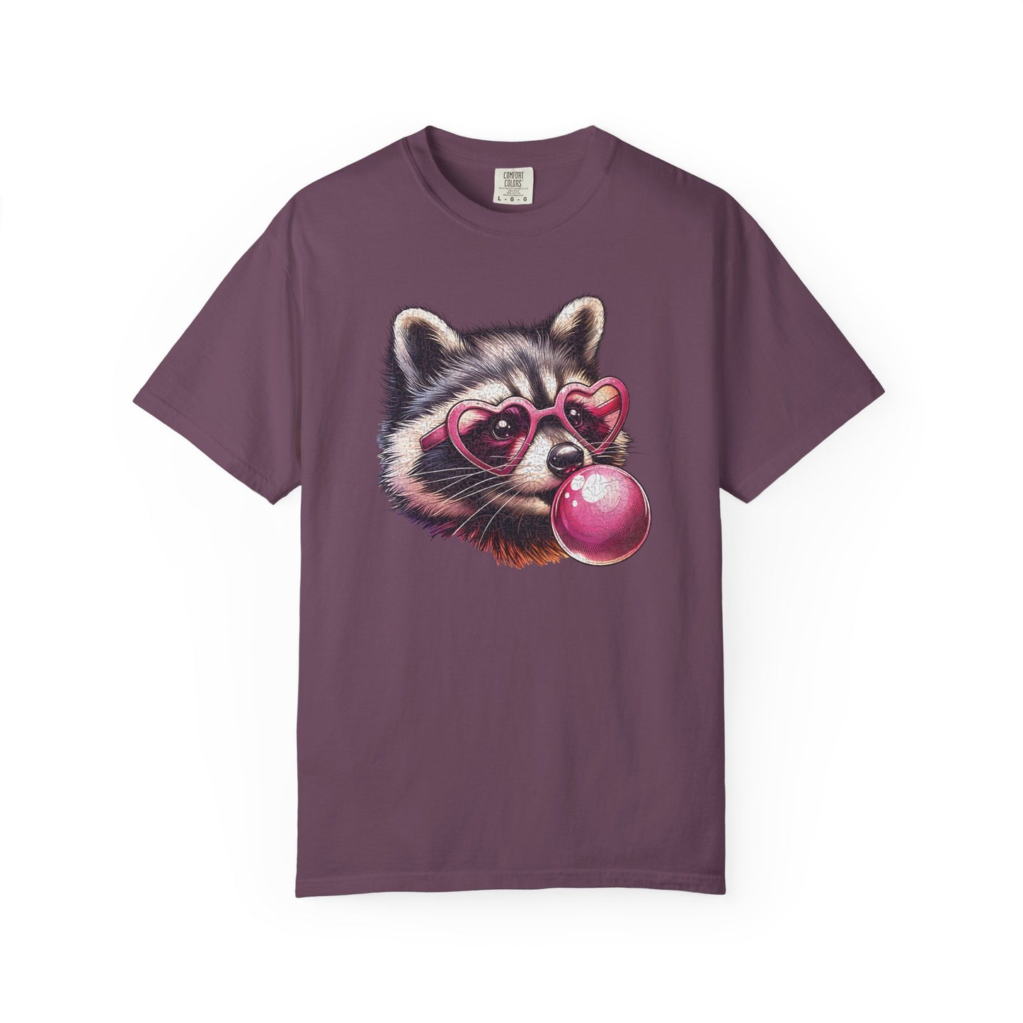 Cute Bubblegum Raccoon with Heart Sunglasses T-shirt