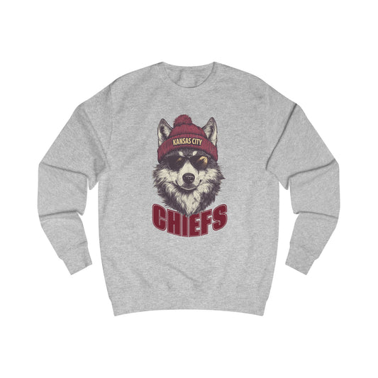 Kansas City Chiefs Wolf Spirit Animal Mascot Unisex Sweatshirt - Cozy Football Graphic Sweatshirt for Animal Lovers, Gift for Spirit Animal Lovers, Football Season Apparel, Casual Wear, Unique Gift