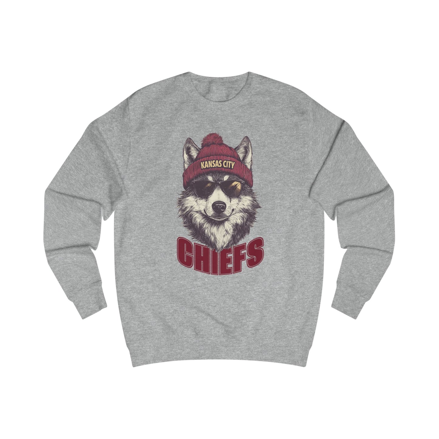 Kansas City Chiefs Wolf Spirit Animal Mascot Unisex Sweatshirt - Cozy Football Graphic Sweatshirt for Animal Lovers, Gift for Spirit Animal Lovers, Football Season Apparel, Casual Wear, Unique Gift