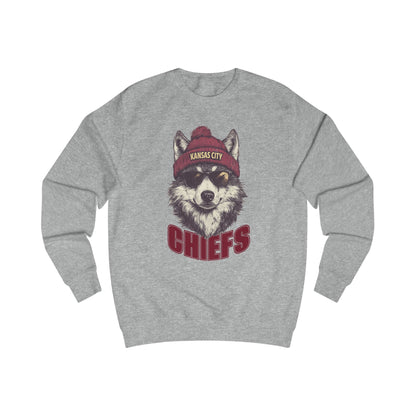 Kansas City Chiefs Wolf Spirit Animal Mascot Unisex Sweatshirt - Cozy Football Graphic Sweatshirt for Animal Lovers, Gift for Spirit Animal Lovers, Football Season Apparel, Casual Wear, Unique Gift