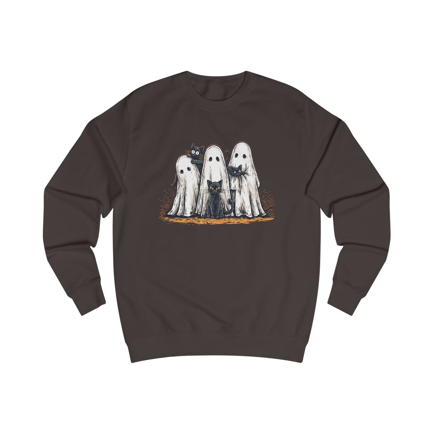 Cute Spooky Halloween Cat Lover Ghost  Unisex Sweatshirt