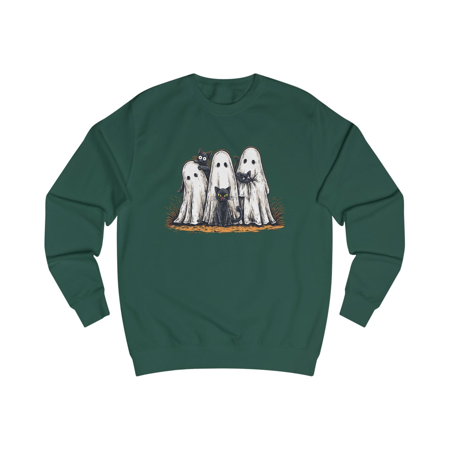 Cute Spooky Halloween Cat Lover Ghost  Unisex Sweatshirt