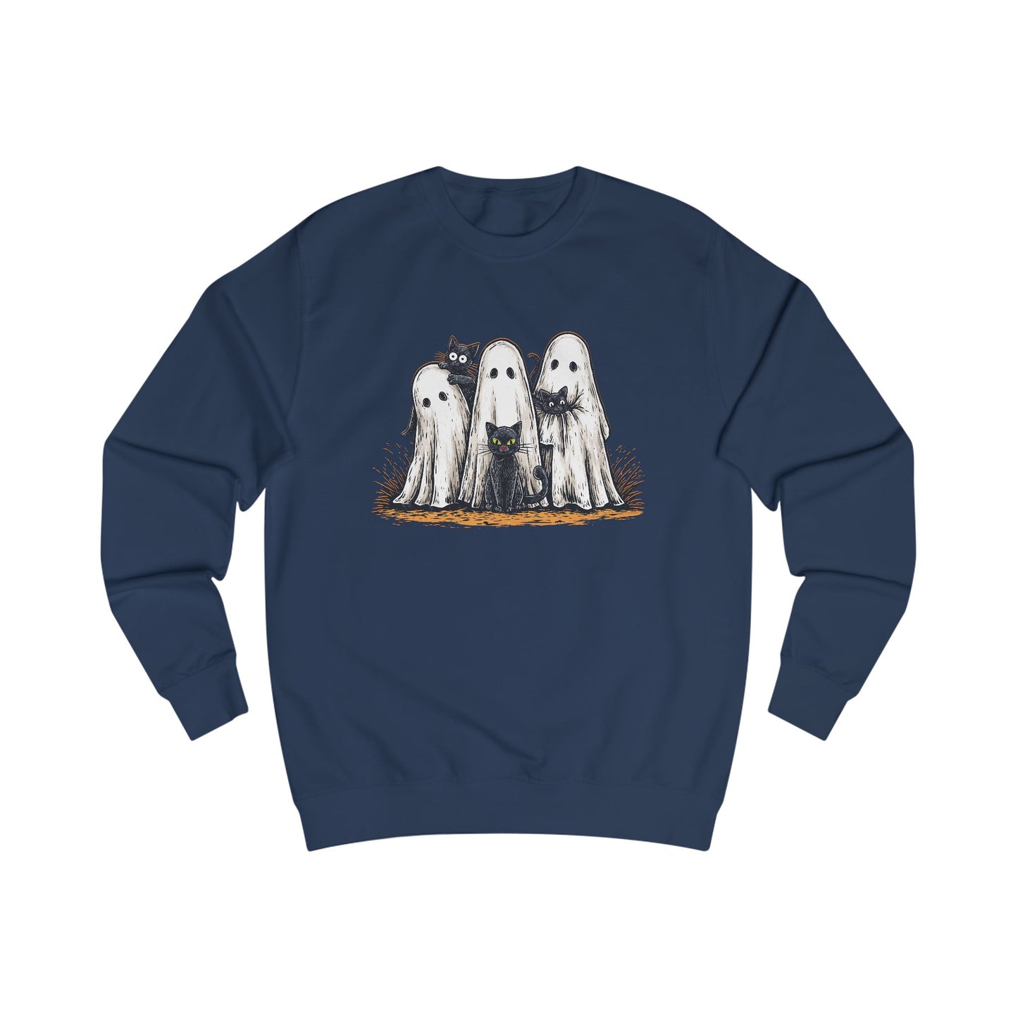 Cute Spooky Halloween Cat Lover Ghost  Unisex Sweatshirt