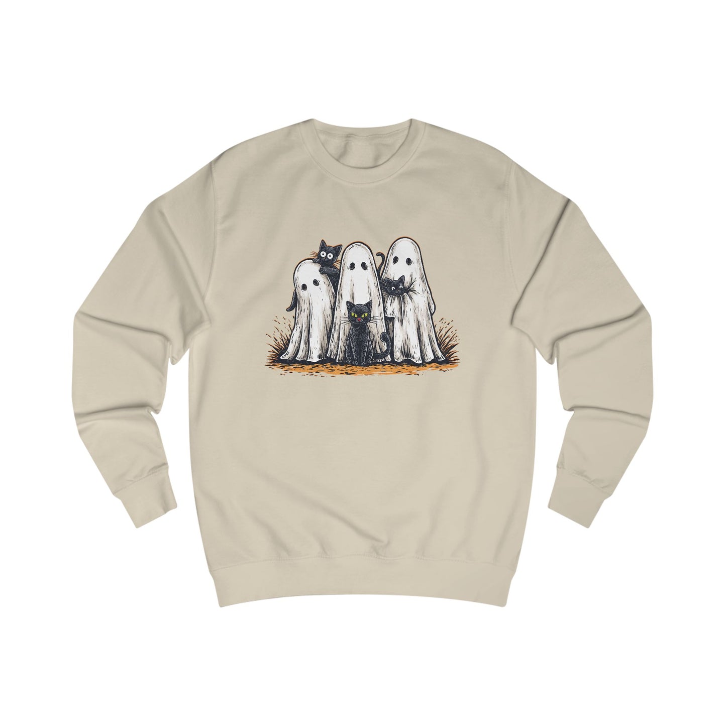 Cute Spooky Halloween Cat Lover Ghost  Unisex Sweatshirt