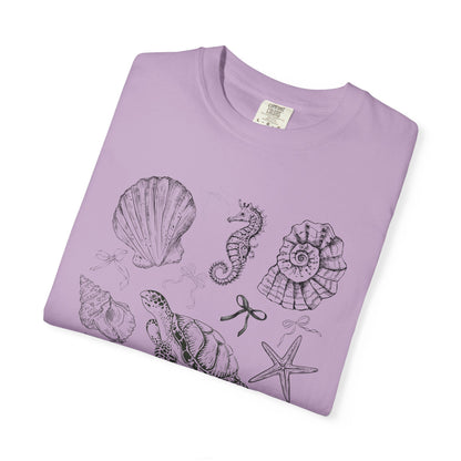 Beach Seashell Graphic T-shirt, Unisex Summer Tee, Ocean Vibes Shirt, Seashell Lover Gift, Casual Beachwear, Sea Life T-Shirt