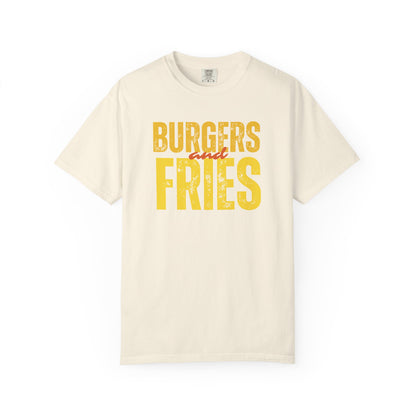 Burgers & Fries T-Shirt, Casual Foodie Tee, Unisex Summer Shirt, Gift for Food Lovers, Fast Food Apparel