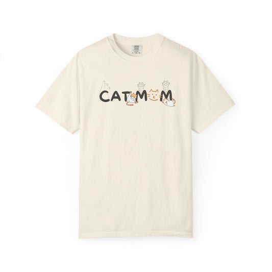Cute Minimalist Graphic Cat Mom Comfort Colors T-shirt