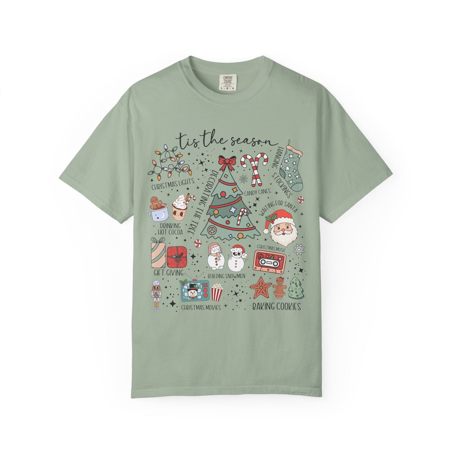 Festive Christmas Doddle Graphic T-Shirt for Holiday Cheer, Unisex Christmas Tee, Gift for Him/Her, Cozy Seasonal Look, Perfect for Winter Celebrations