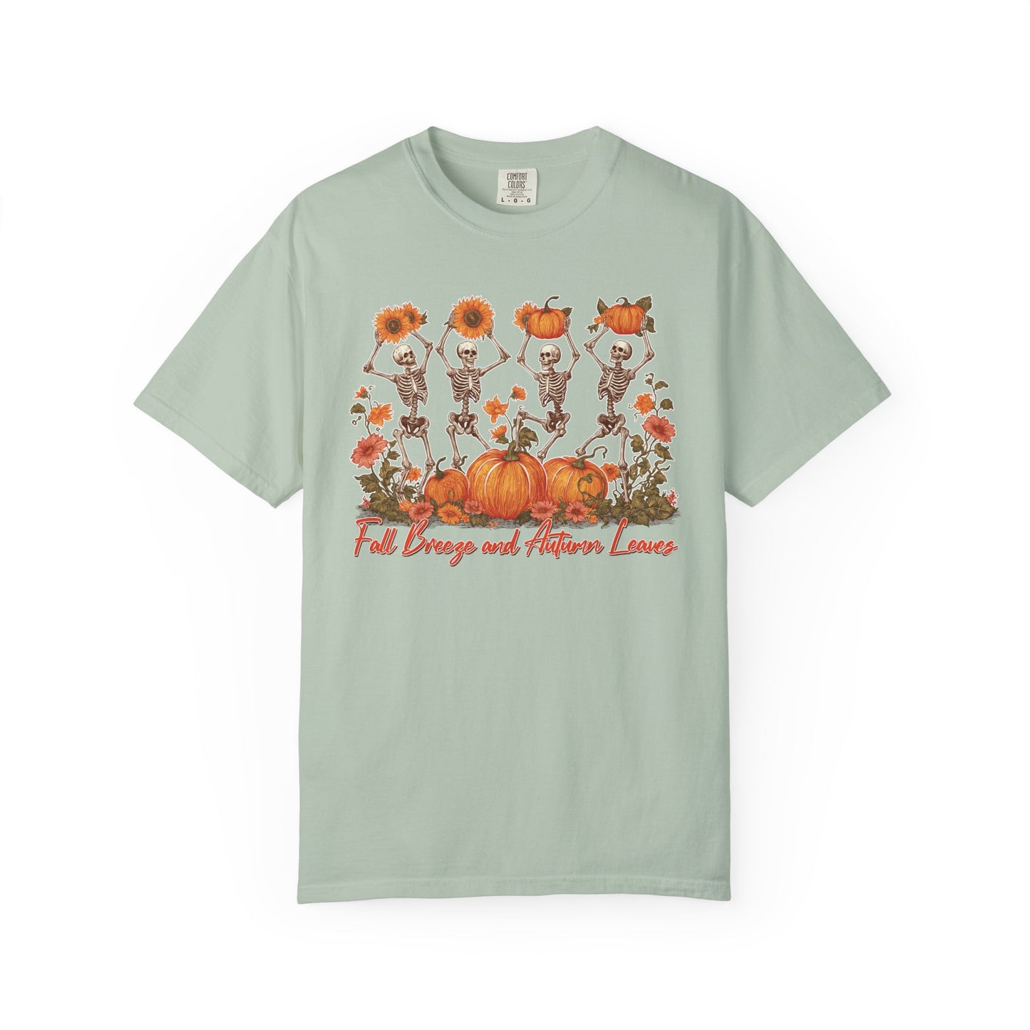 Fall Vibes Skeleton Pumpkin Comfort Colors Garment-dyed 100% cotton T-Shirt