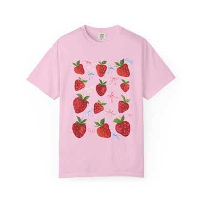 Strawberry Fields Unisex T-Shirt, Cute Summer Tee, Gift for Her, Eco-Friendly Apparel, Casual Wear, Berry Themed Fashion