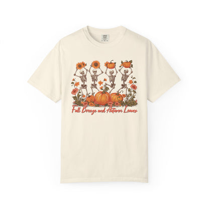 Fall Vibes Skeleton Pumpkin Comfort Colors Garment-dyed 100% cotton T-Shirt