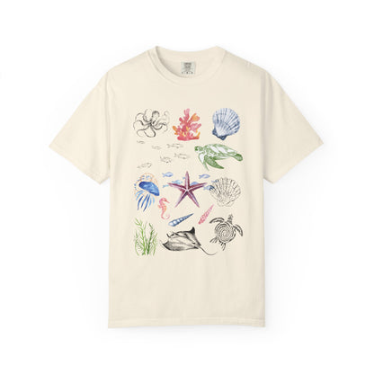 Ocean Life T-Shirt, Beach Theme Shirt, Casual Sea Creature Top, Unisex Summer Tee, Eco-Friendly Gift Idea