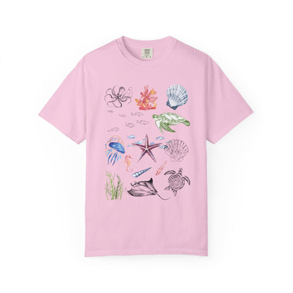 Ocean Life T-Shirt, Beach Theme Shirt, Casual Sea Creature Top, Unisex Summer Tee, Eco-Friendly Gift Idea