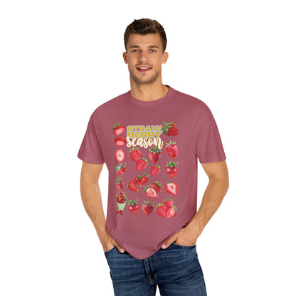 Strawberry Season T-Shirt, Summer Tee, Fruit Lover Gift, Unisex Casual Wear, Fun Graphic Shirt, Cute Outfit Idea