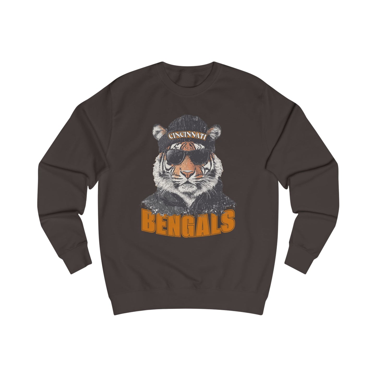 Cincinnati Bengals Spirit Animal Mascot Tiger Graphic Unisex Sweatshirt - Perfect for Game Days, Sports Enthusiasts, Fall Fashion, Tailgating, Cozy Comfort