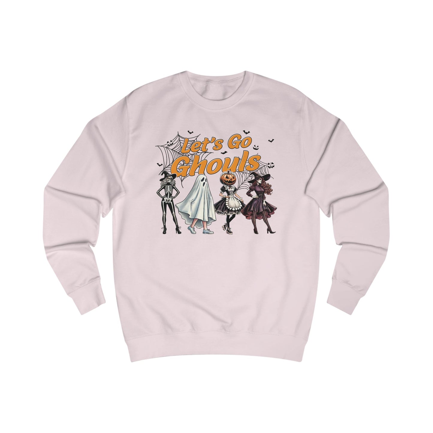Halloween Unisex Sweatshirt - "Let's Go, Ghouls!" Cozy Casual Wear for Fall Parties, Trick-or-Treating, Spooky Season