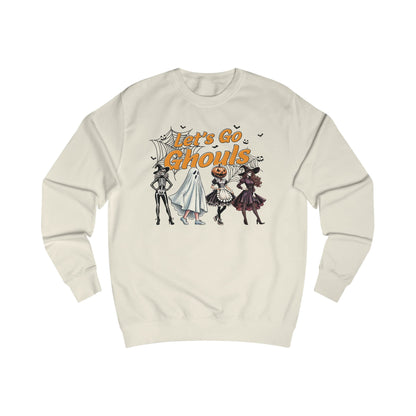 Halloween Unisex Sweatshirt - "Let's Go, Ghouls!" Cozy Casual Wear for Fall Parties, Trick-or-Treating, Spooky Season