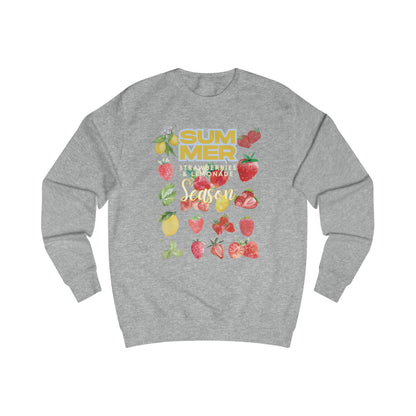 Summer Strawberries and  Lemonade Season Sweatshirt, Relaxed Fit Cozy Top, Gift for Fruit Lovers, Perfect for Casual Days, Ideal for Summer Celebrations