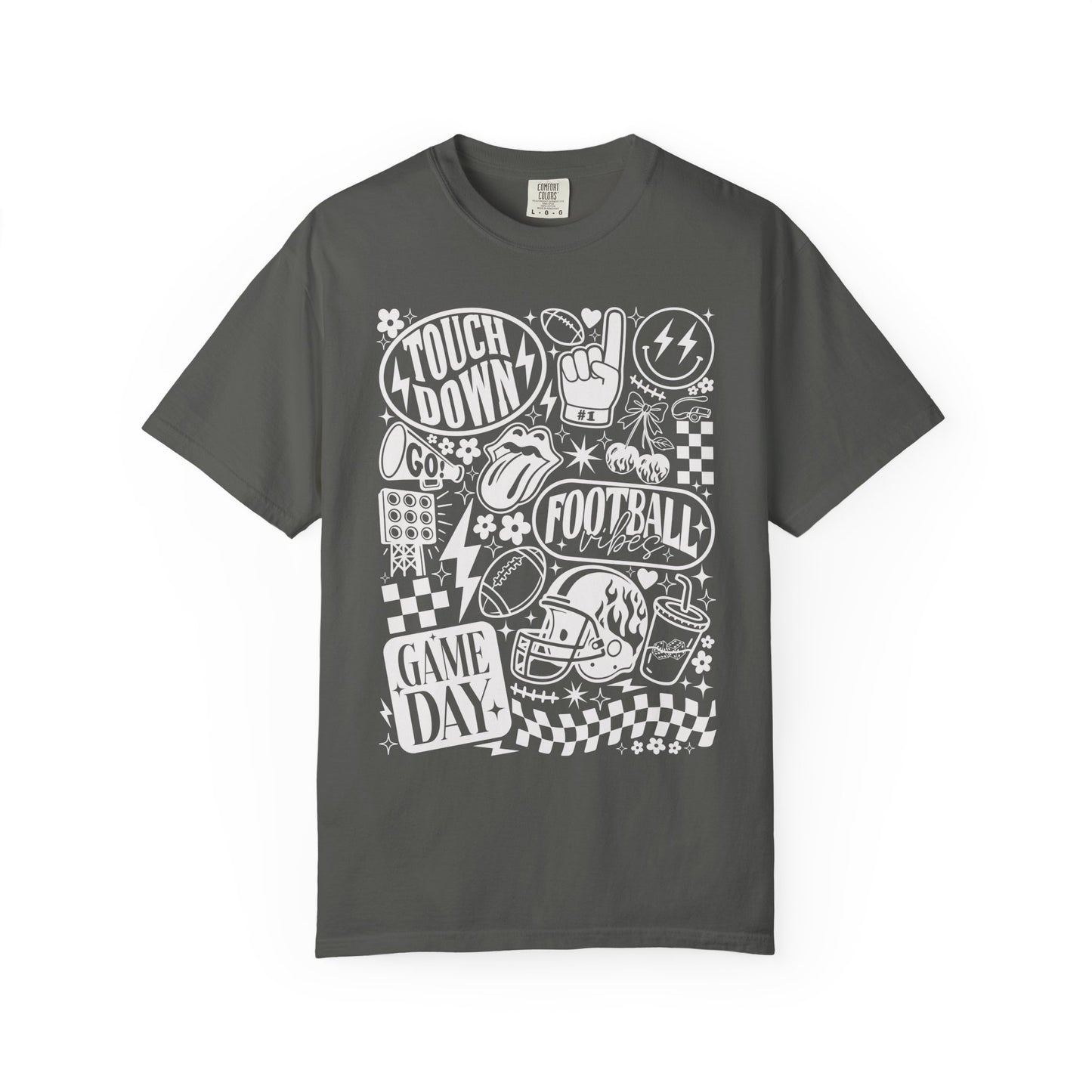 Football Season Tee Touchdown Unique Graphic Garment-Dyed 100% cotton T-Shirt